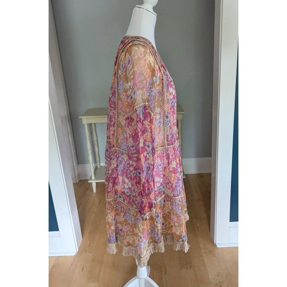 Anthropologie Letruelse Boho Sheer Dress OVersized Sheer Cover-Up Size Small - Picture 7 of 14